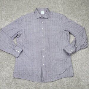 Brooks Brothers Milano Shirt Men 17, 37 Purple Non-Iron Supima Cotton L/S Button
